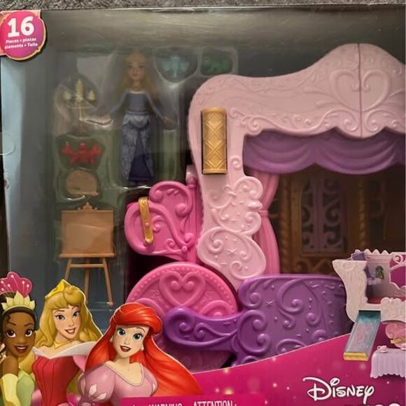 NEW Disney Princess 2 in 1 Carriage to Castle Transforming Playset W/ Aurora - Picture 4 of 8